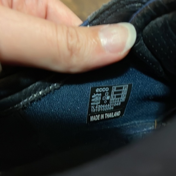 ECCO Soft 7 Woven Navy Blue Leather Sneakers Extra Width Size 9 - Picture 11 of 13